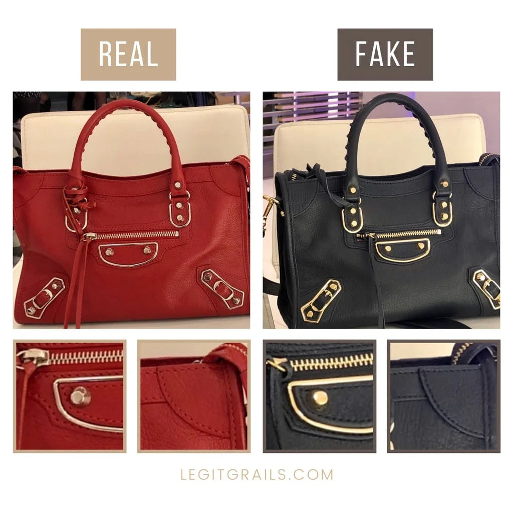 Real vs Fake Balenciaga Giant City Bag: Learn How to Spot the Difference!