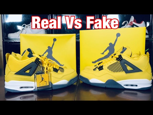 White and Yellow Jordan 4: Real vs Fake Comparison Guide.