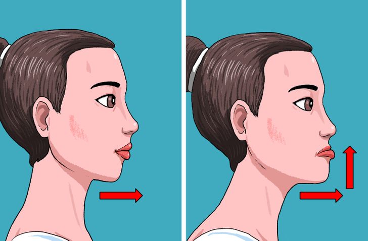 how to make chin look longer from side? Posture & Exercises