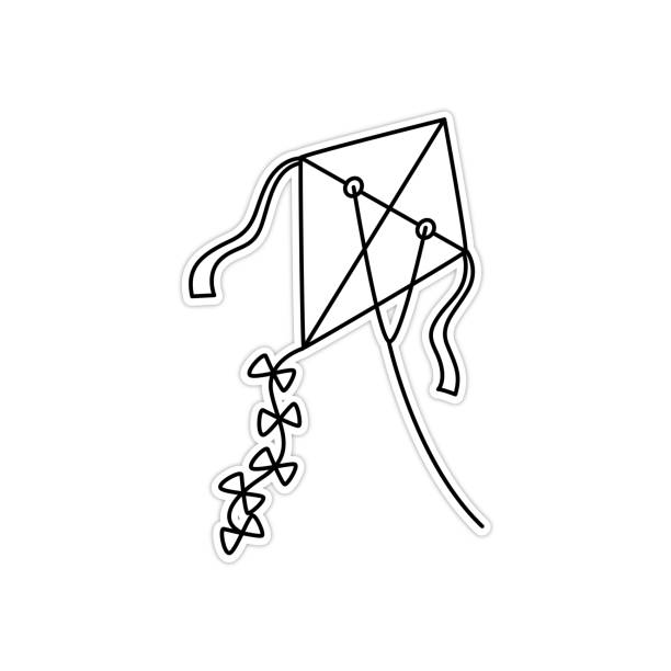 Free kite clip art in black and white: High-quality images for all your design work.