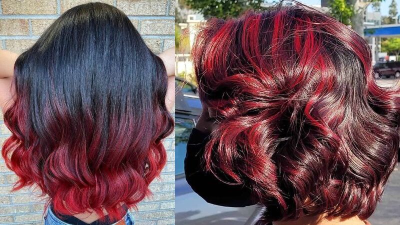 How to get stunning red highlights on black hair? Follow these simple DIY steps at home.