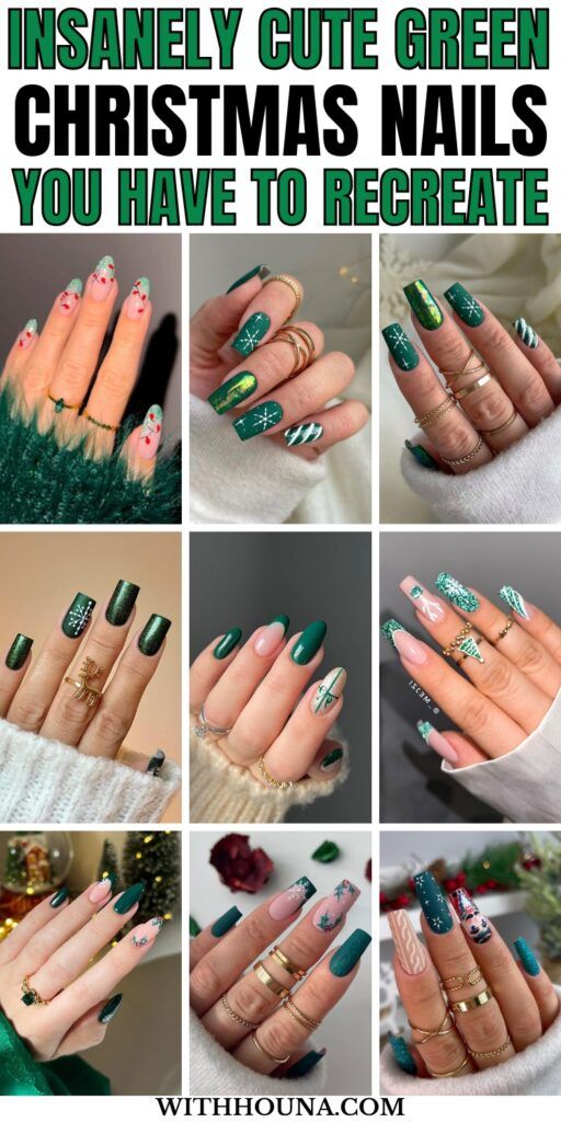 Green Christmas Nails: Best Ideas for Holiday Season