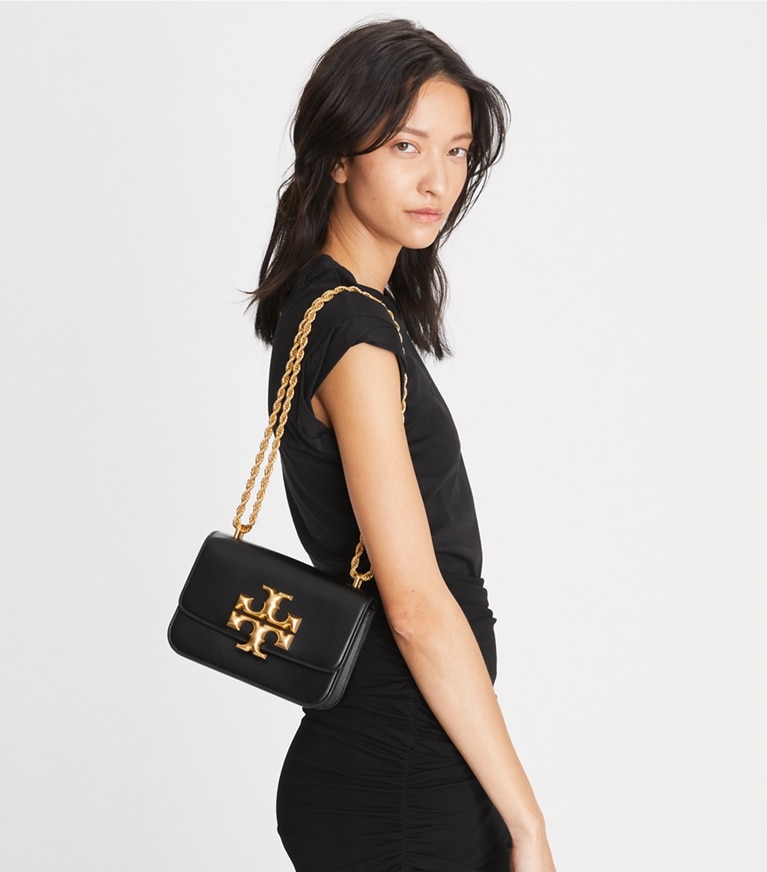 How to Style a Tory Burch Black Bag with Gold Chain