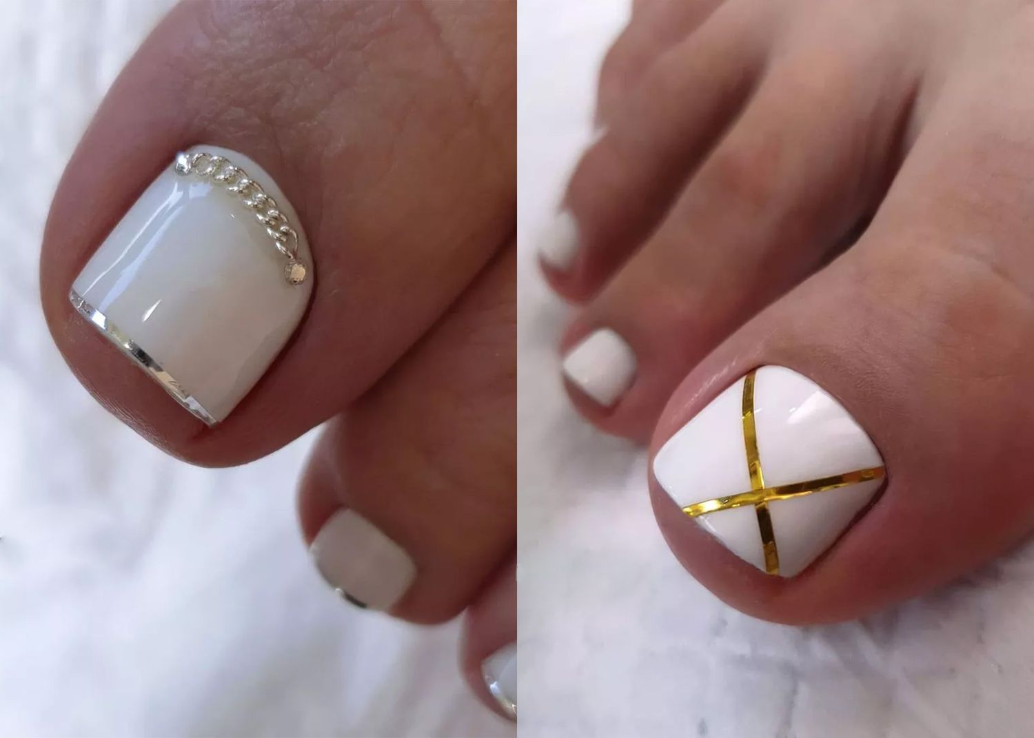 White toe nail designs simple and cute find your best style now